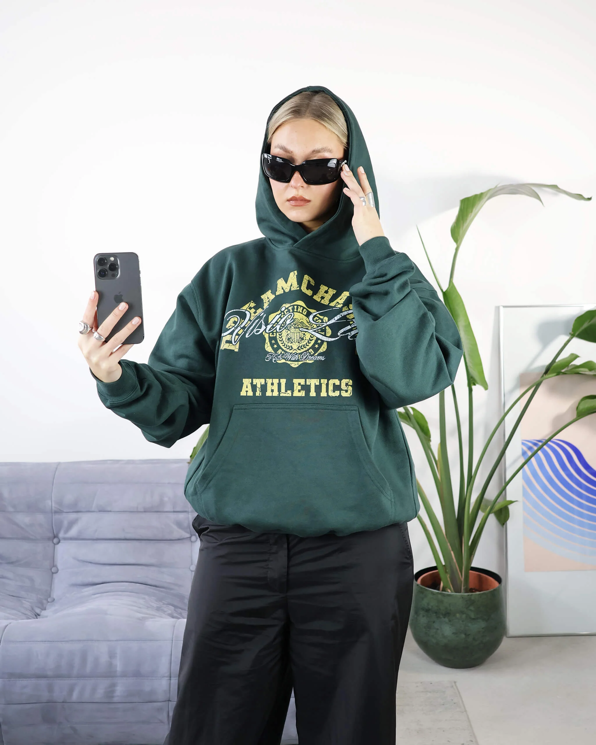 VARSITY HOODIE FOREST GREEN - Image 3
