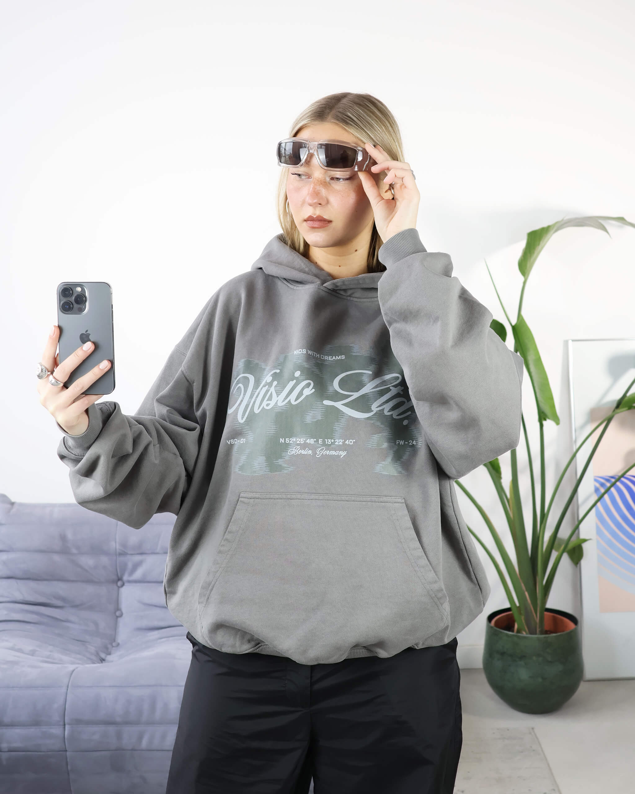 RUNNING HOODIE GREY - Image 2