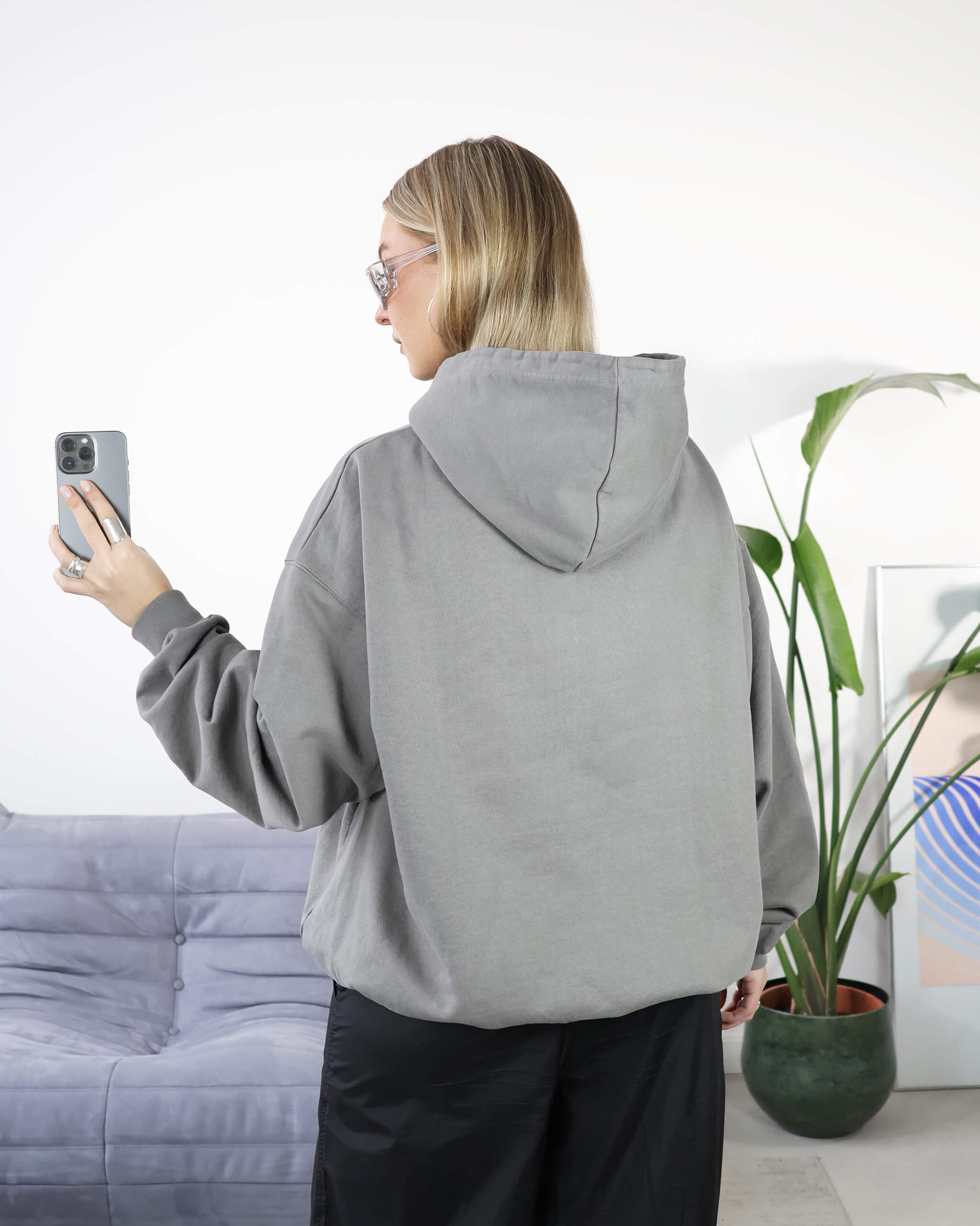 RUNNING HOODIE GREY - Image 4